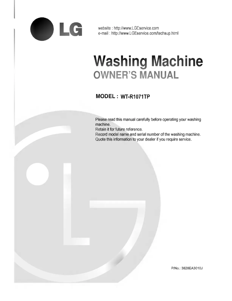 Page n°1 - Manuel utilisateur LG WT-R1071TP