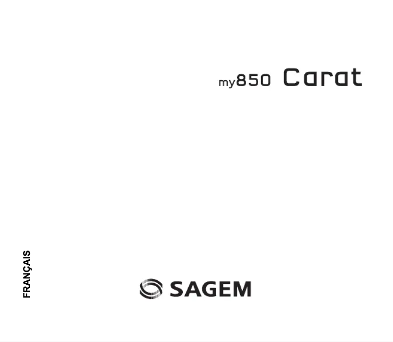 Page n°1 - Manuel utilisateur Sagem my850 Carat