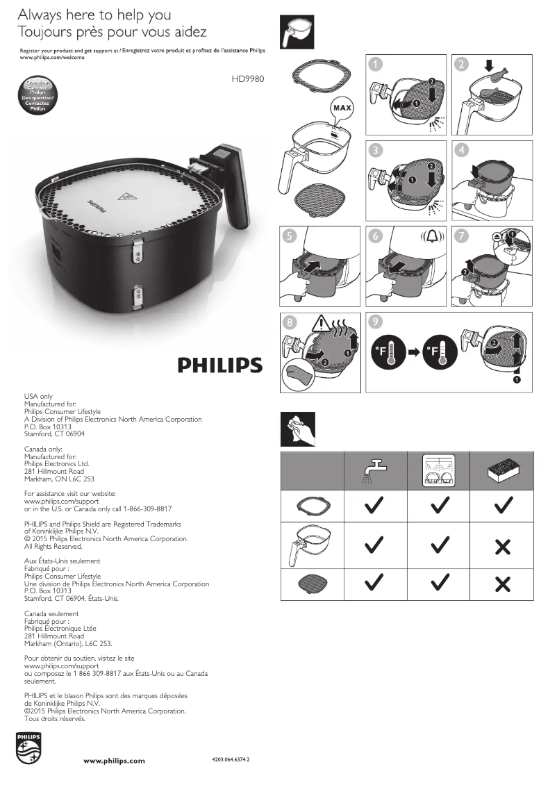 Page 1 de la notice Manuel utilisateur Philips Viva Collection HD9980