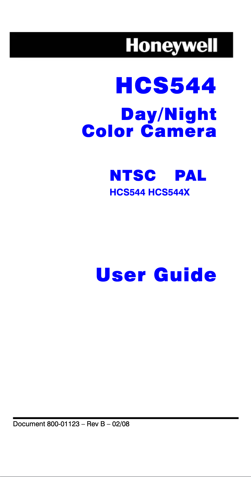 Page n°1 - Manuel utilisateur Honeywell HCS544