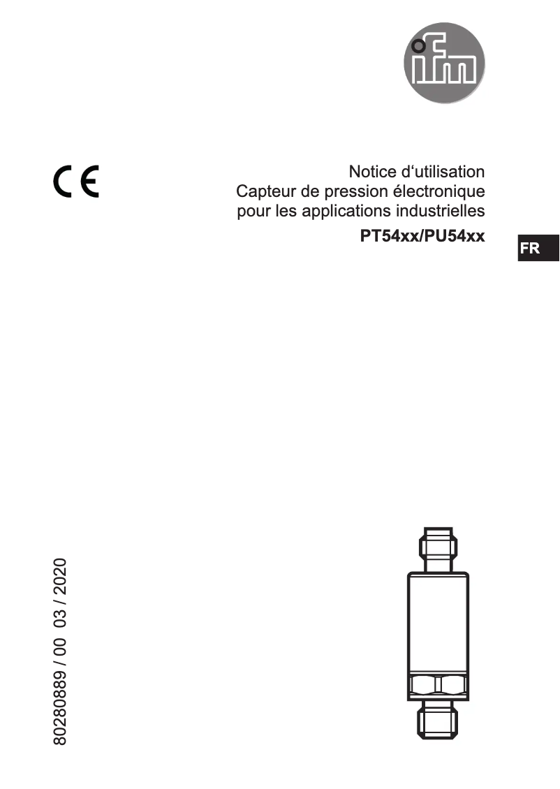 Page 1 de la notice Manuel utilisateur IFM PU5412