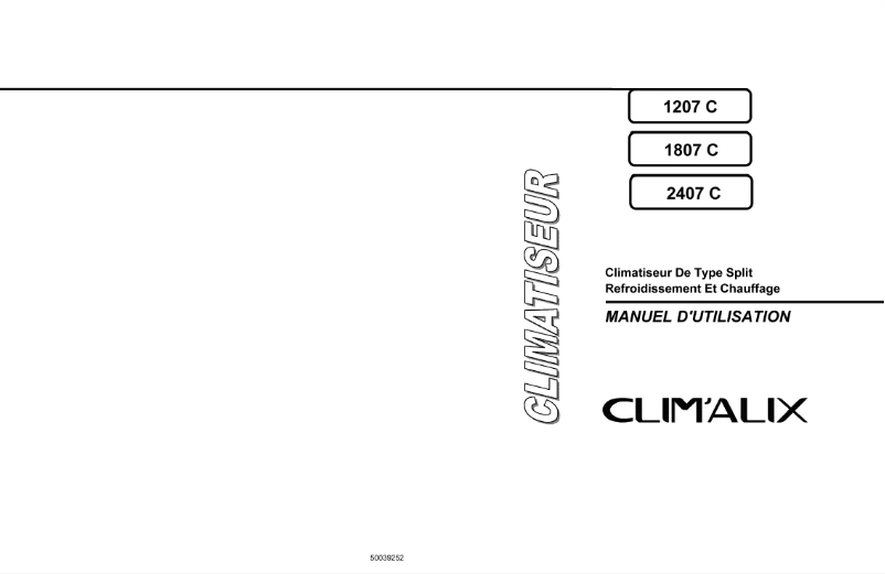 Page n°1 - Manuel utilisateur Climalix 2407C