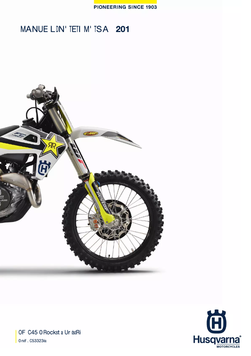 Page 1 de la notice Manuel utilisateur Husqvarna FC 450 Rockstar Edition (2018)
