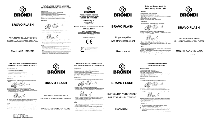 Page n°1 - Manuel utilisateur Brondi Bravo Flash