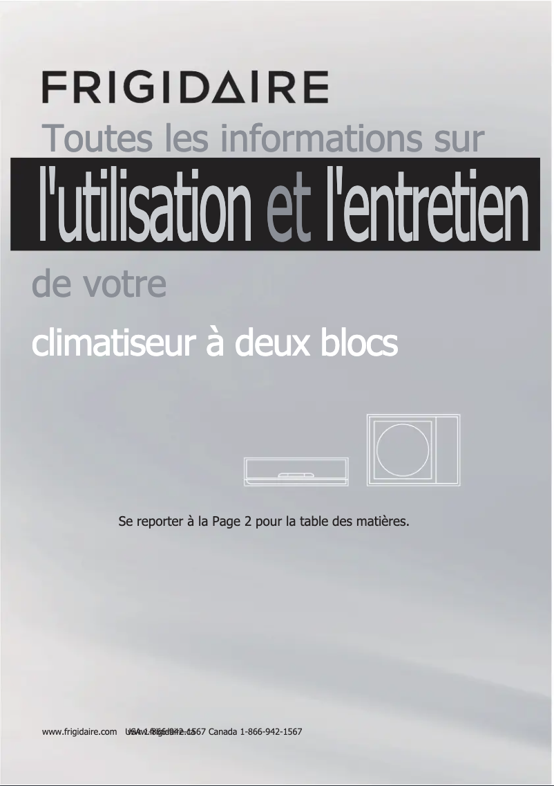 Page n°1 - Manuel utilisateur Frigidaire FFHP362WQ2