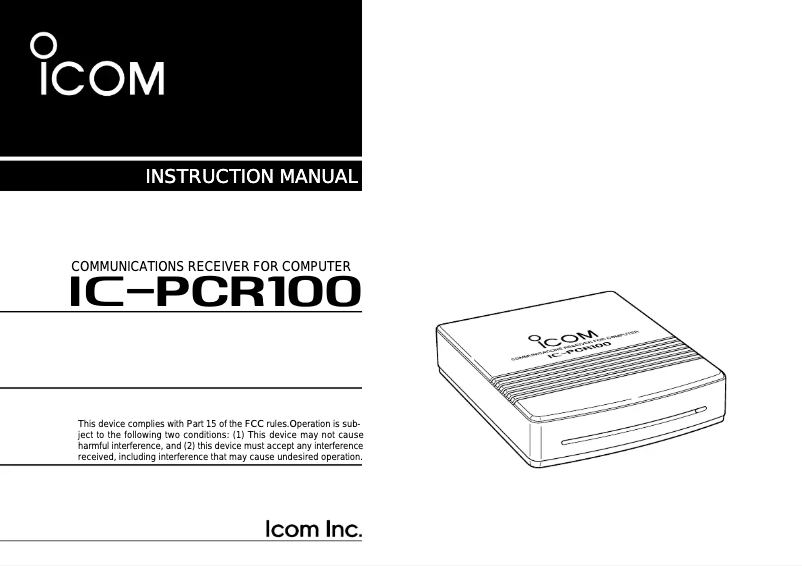 Image de la première page du manuel de l'appareil IC-PCR100