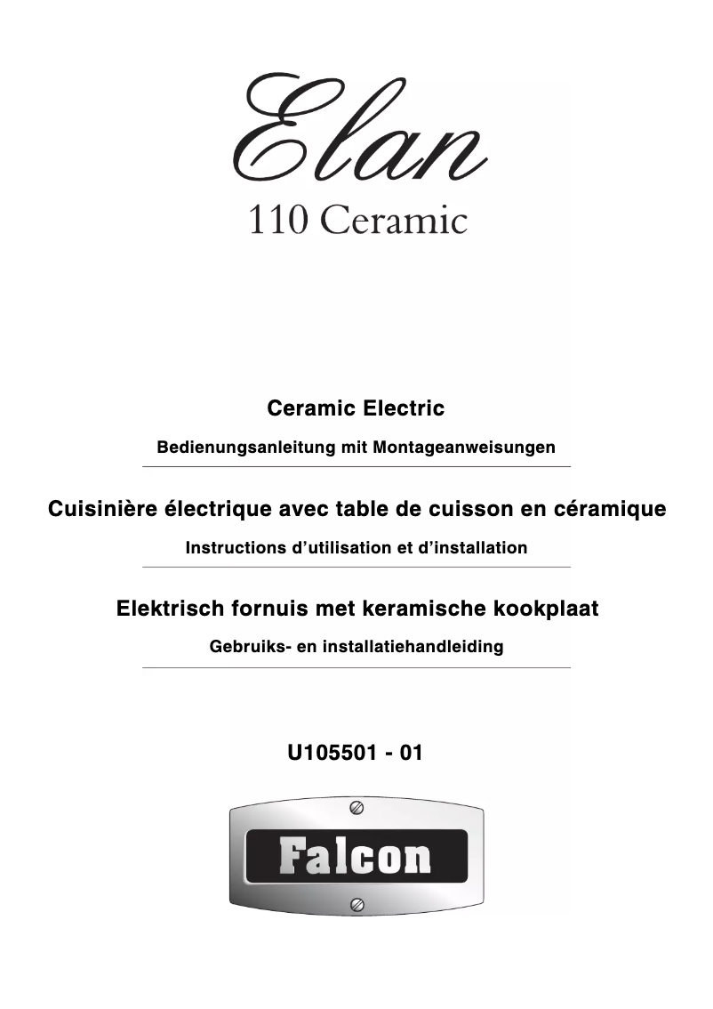 Page n°1 - Manuel utilisateur Falcon Elan 110 Ceramic