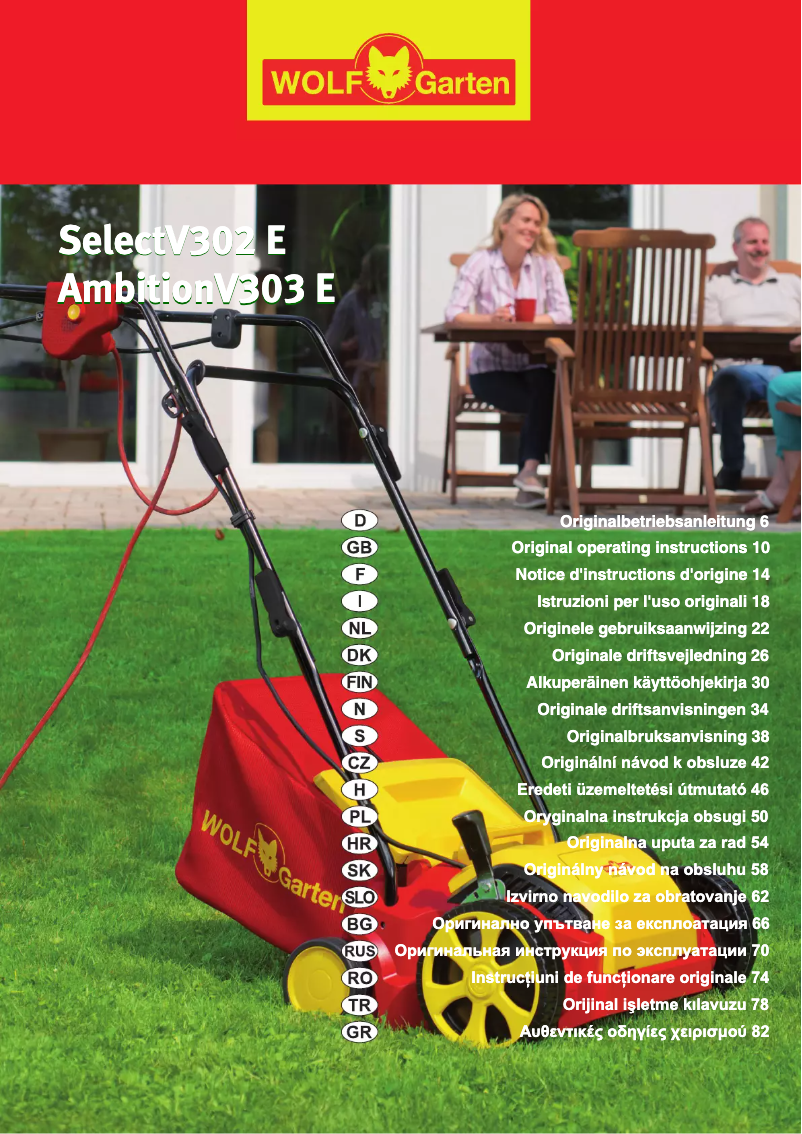 Page 1 de la notice Manuel utilisateur Wolf Garten Ambition V 303 E