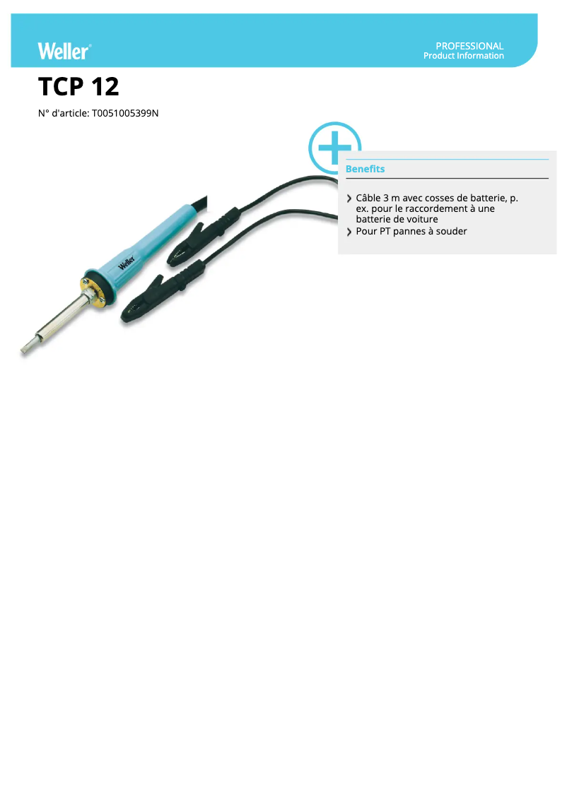 Page n°1 - Fiche technique Weller TCP 12