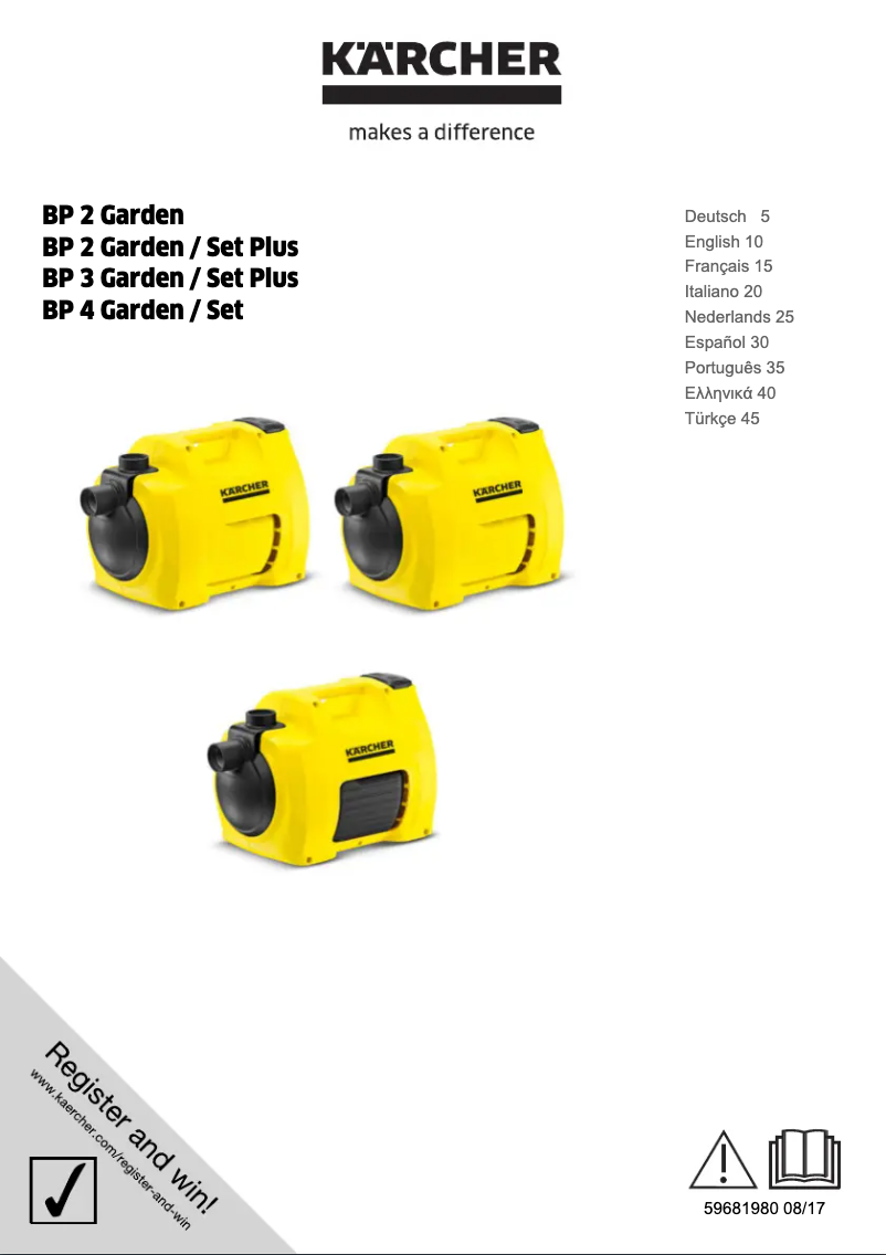 Página 1 del manual Manual de usuario Kärcher BP 3 Garden