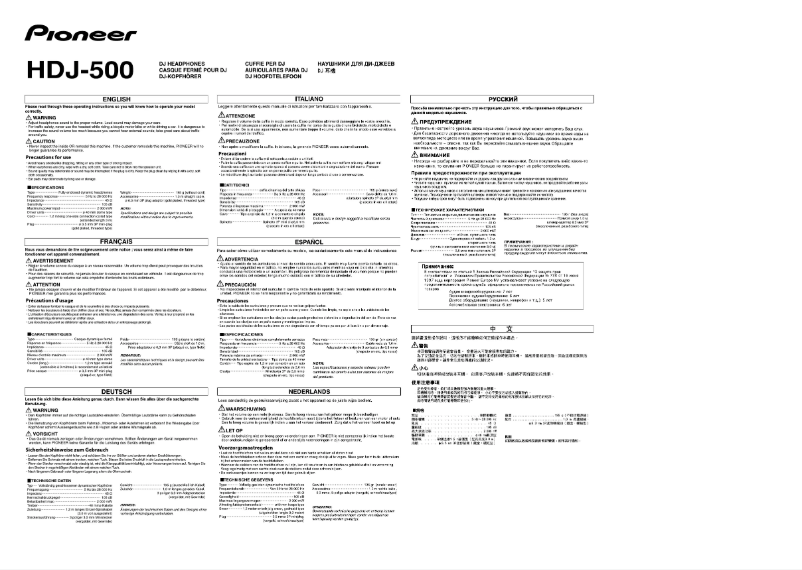 Page n°1 - Manuel utilisateur Pioneer HDJ-500R