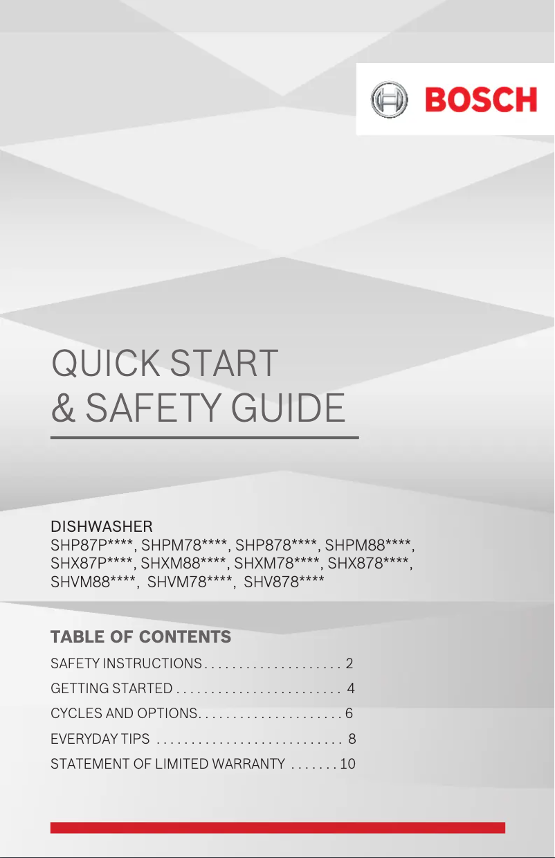 Page n°1 - Mode d'emploi Bosch SHP878ZP5N