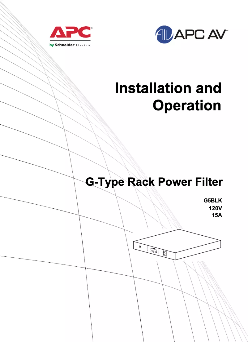 Página 1 del manual Manual de usuario APC G5BLK
