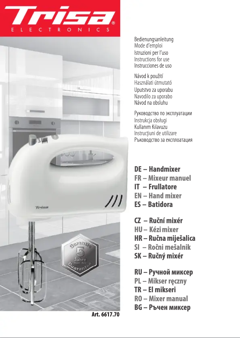 Page 1 de la notice Manuel utilisateur Trisa Mixstar 6617.70