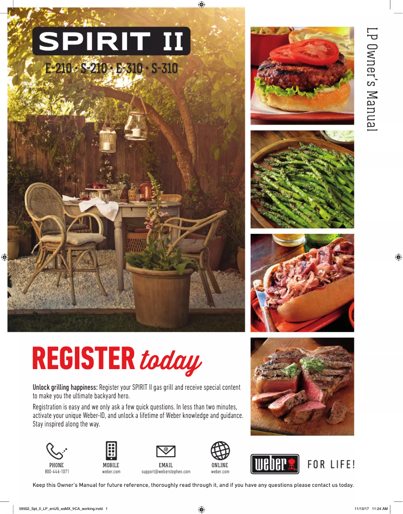 Page 1 de la notice Manuel utilisateur Weber Spirit II E-310