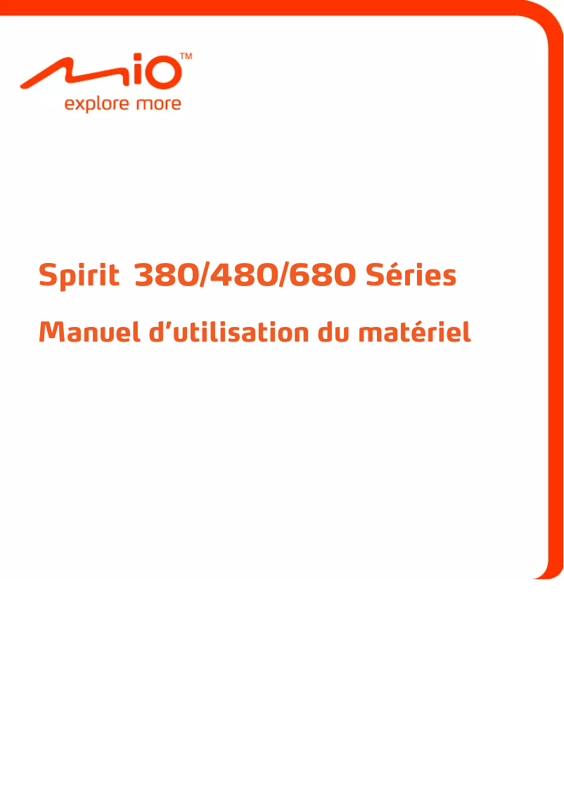 Page 1 de la notice Manuel utilisateur Mio Spirit 680 series