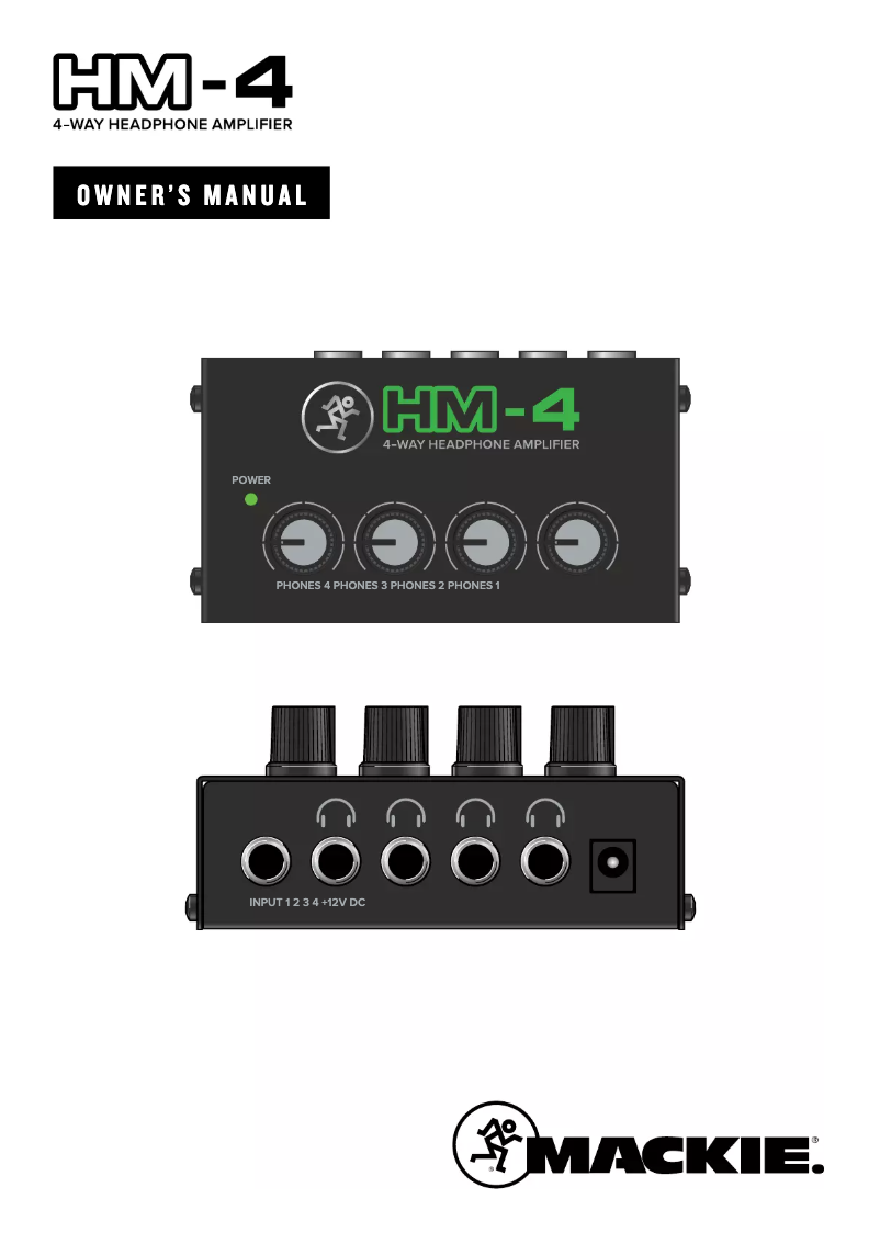 Page n°1 - Manuel utilisateur Mackie HM-4