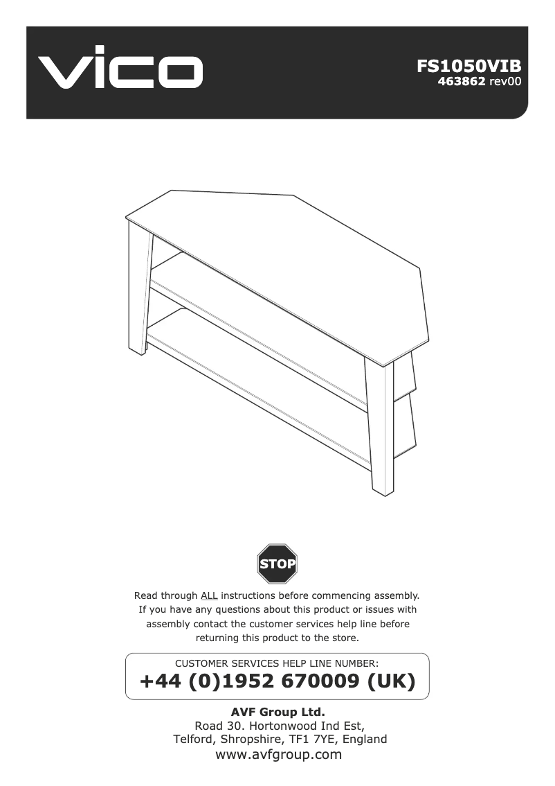 Page 1 de la notice Manuel utilisateur AVF FS1050VIB-A