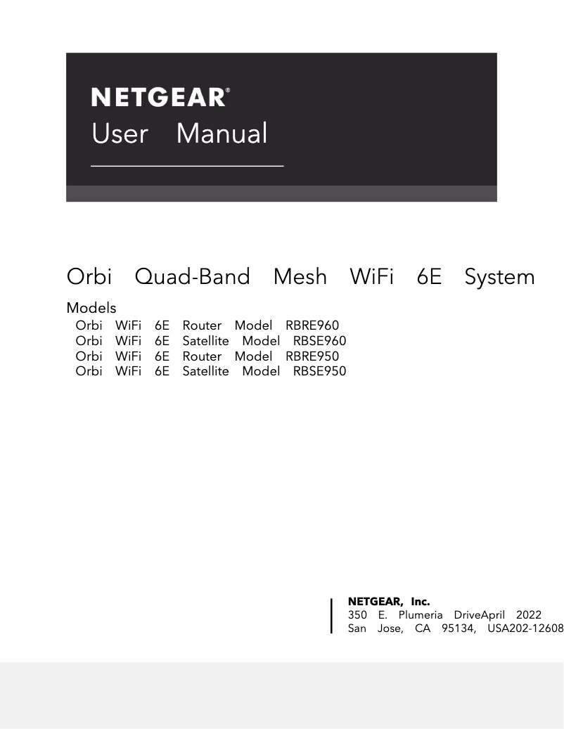 Page n°1 - Manuel utilisateur Netgear Orbi RBKE953S