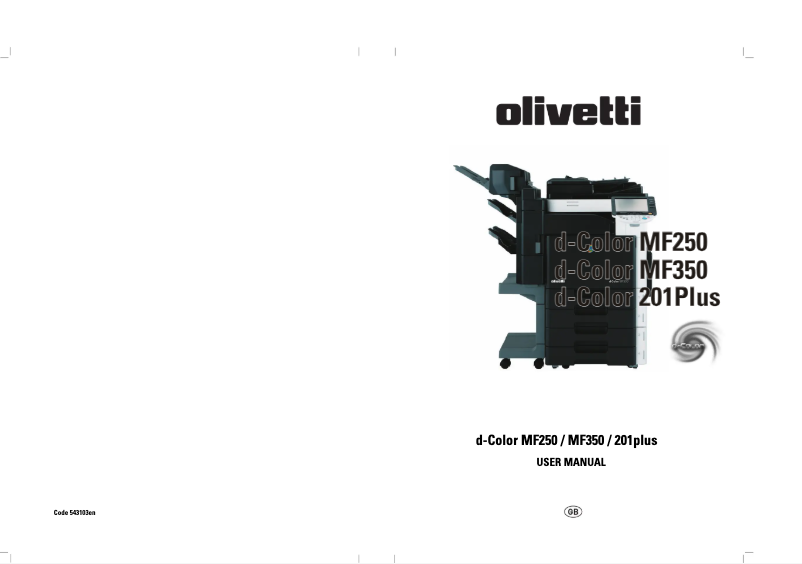 Page 1 de la notice Manuel utilisateur Olivetti d-Color MF350
