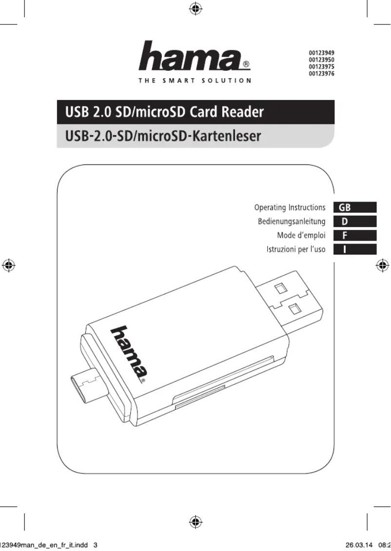 Image de la première page du manuel de l'appareil 00123949