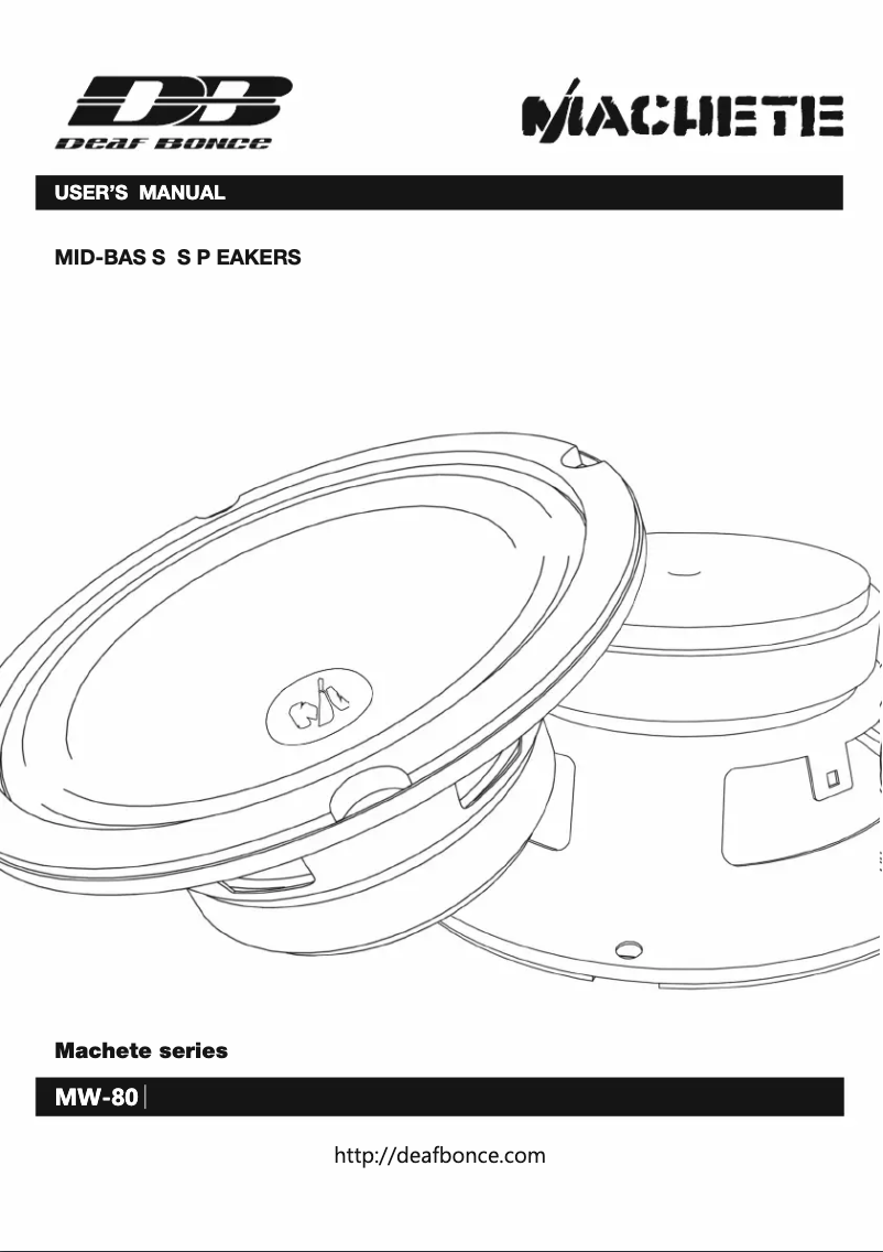 Page n°1 - Manuel utilisateur Deaf Bonce Machete MW-80