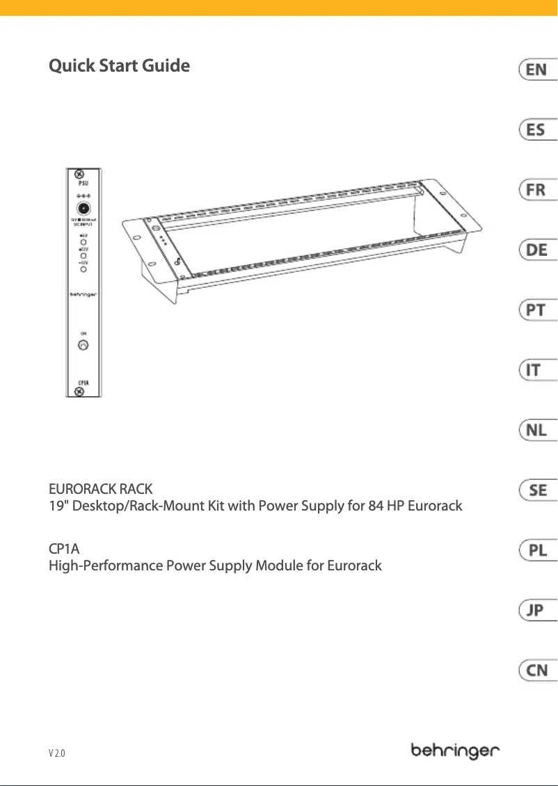Page 1 de la notice Guide de démarrage rapide Behringer CP1A