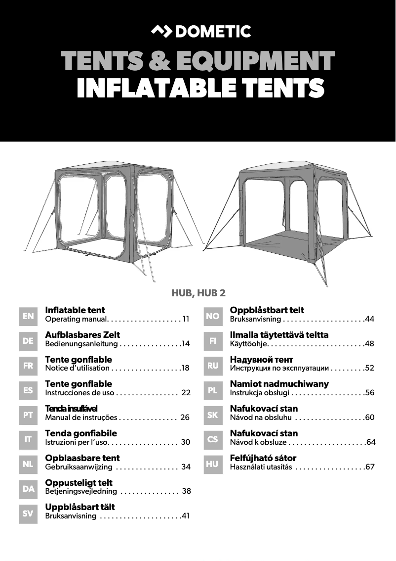 Page 1 de la notice Manuel utilisateur Dometic HUB 2