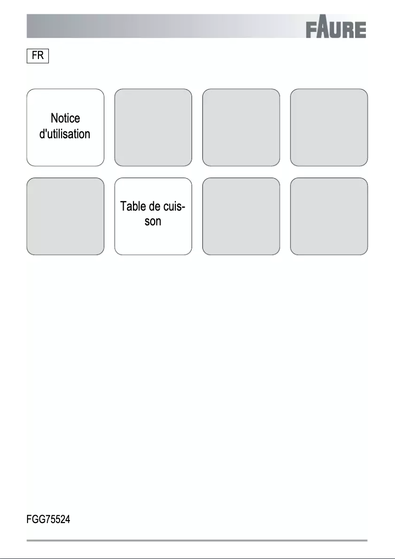 Page n°1 - Manuel utilisateur Faure FGG75524XA