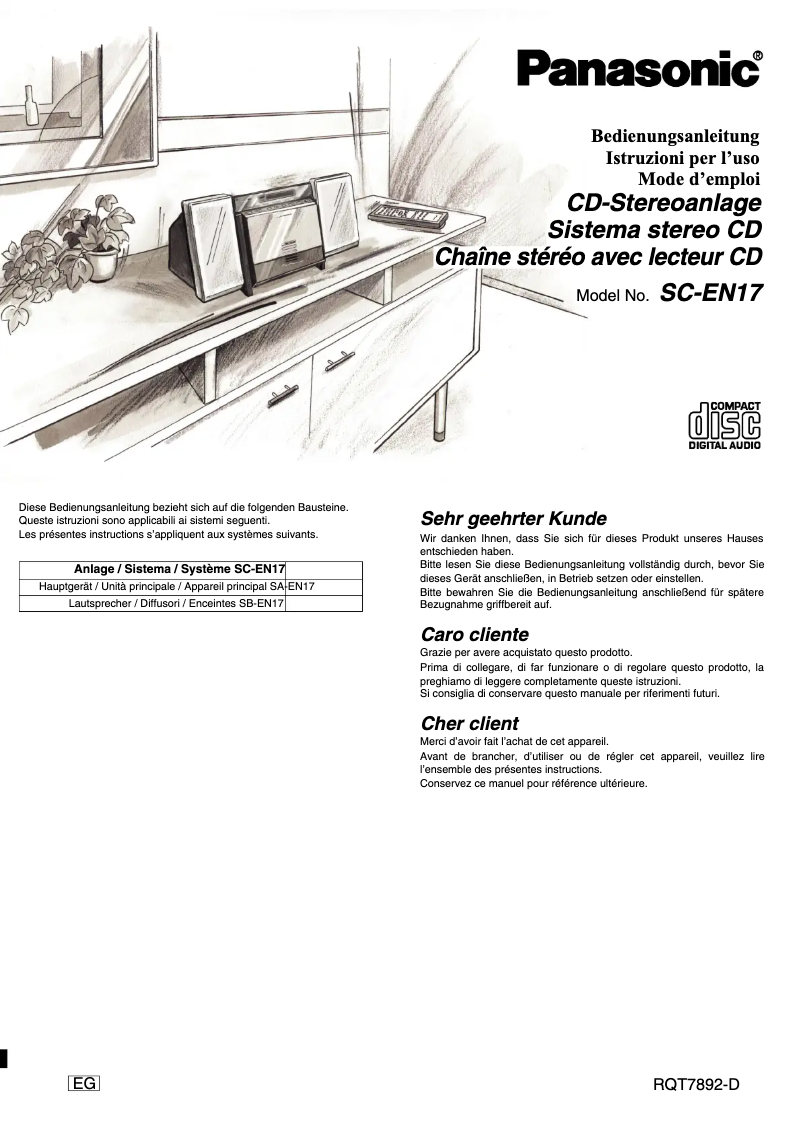 Page n°1 - Manuel utilisateur Panasonic SC-EN17