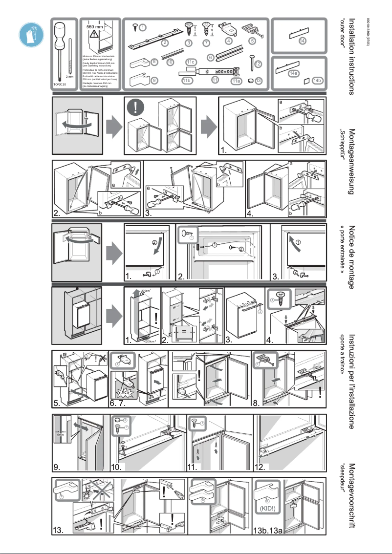 Page n°1 - Guide d'installation Bosch KIV38X20