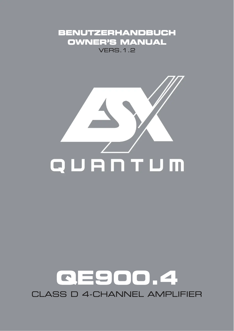 Page n°1 - Manuel utilisateur ESX Quantum QE900.4
