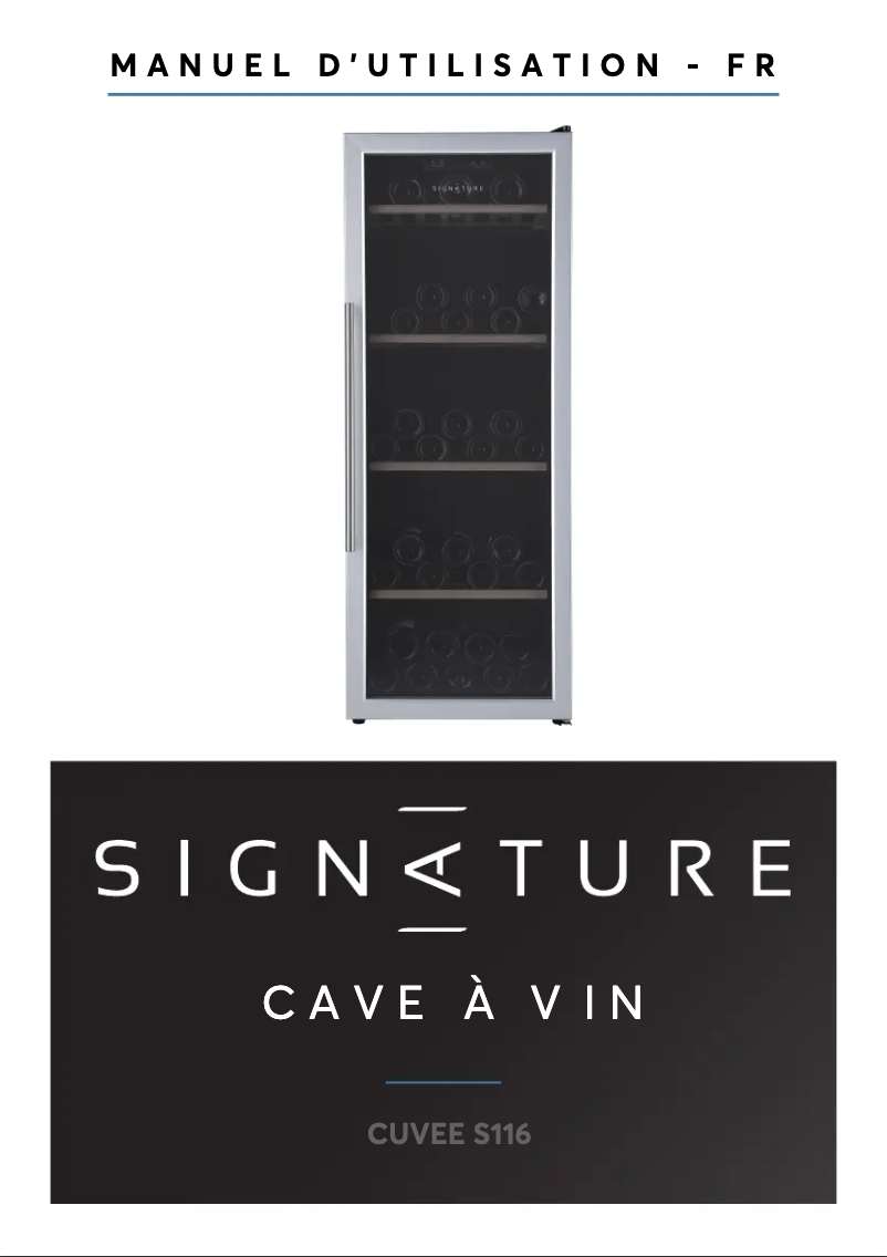 Page 1 de la notice Manuel utilisateur Signature Cuvee S116