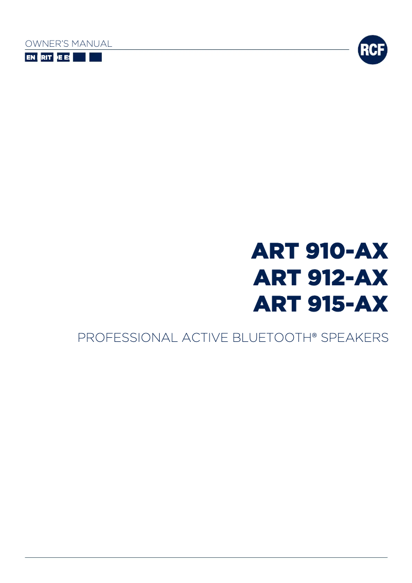 Image de la première page du manuel de l'appareil ART 912-AX