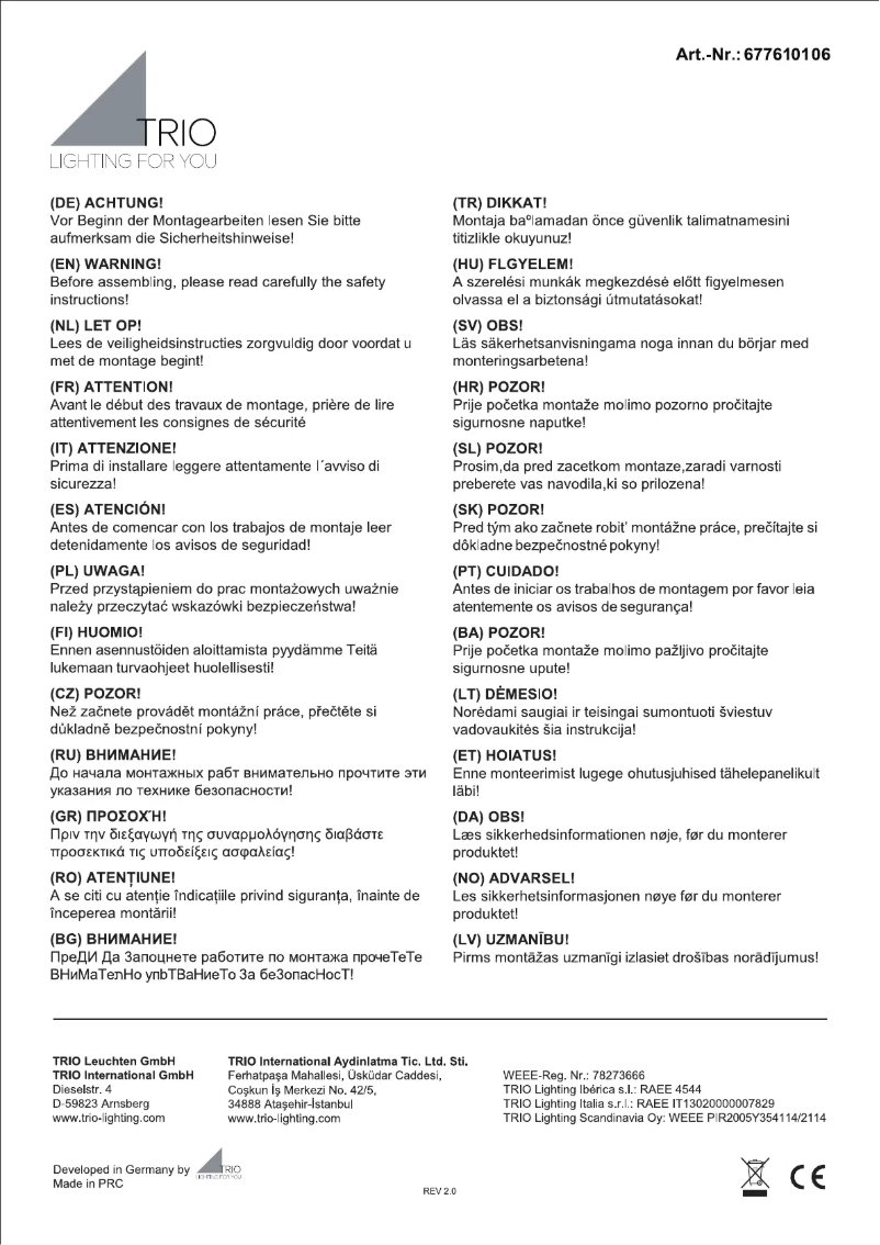 Image de la première page du manuel de l'appareil Sapporo 677610106