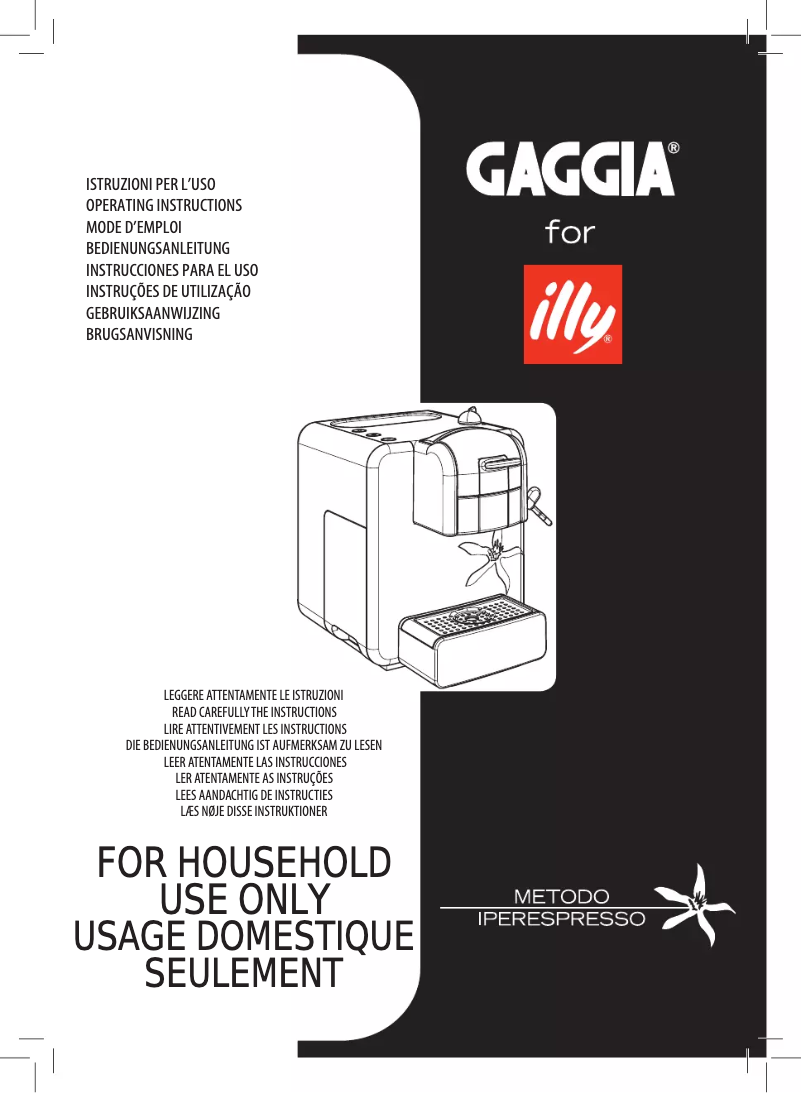 Page 1 of the manual User Manual Gaggia for illy plus