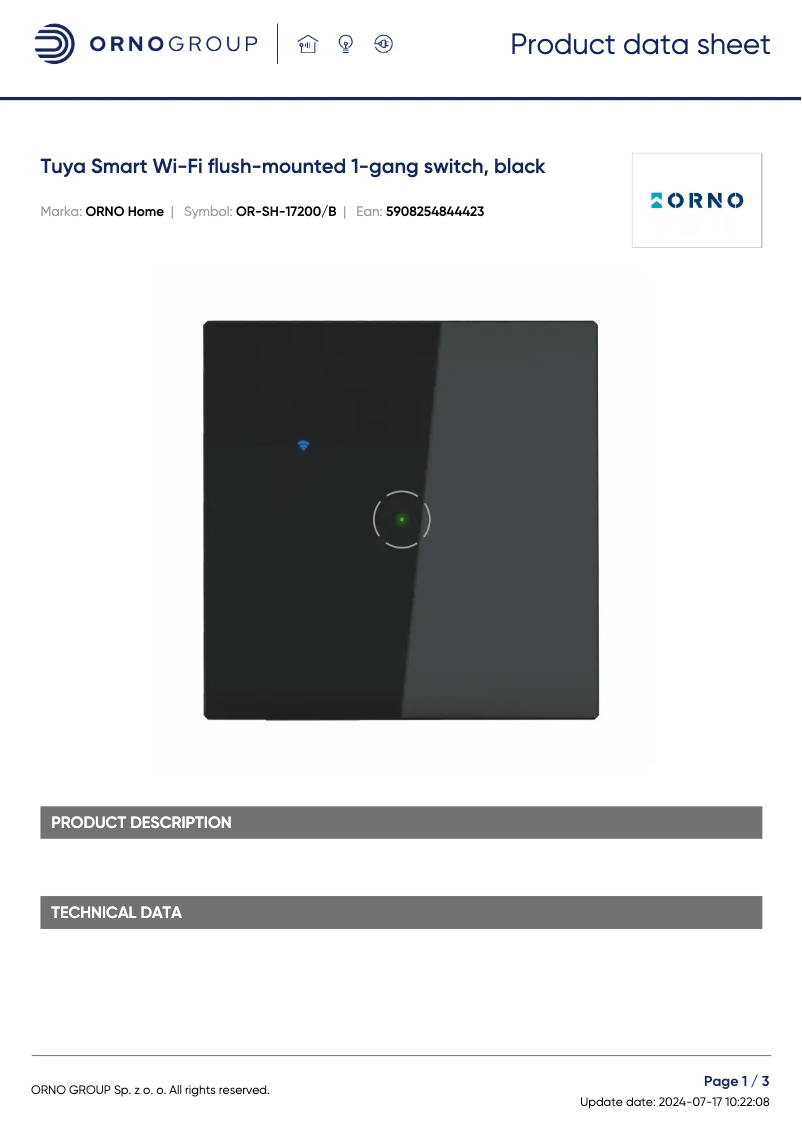 Image de la première page du manuel de l'appareil OR-SH-17200