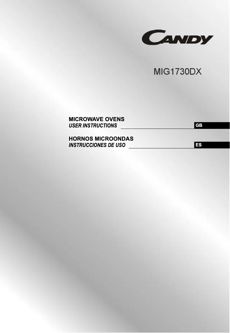 Page 1 de la notice Manuel utilisateur Candy MIG1730DX