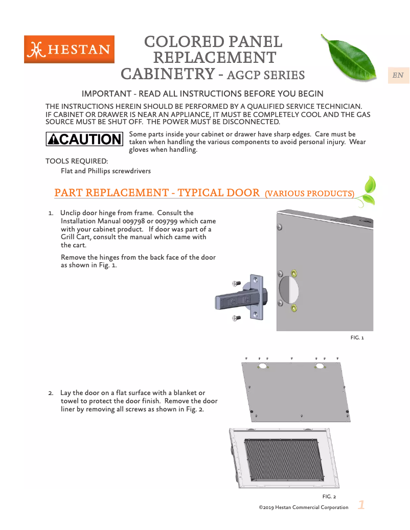 Page 1 de la notice Instructions / montage Hestan AGSDR42