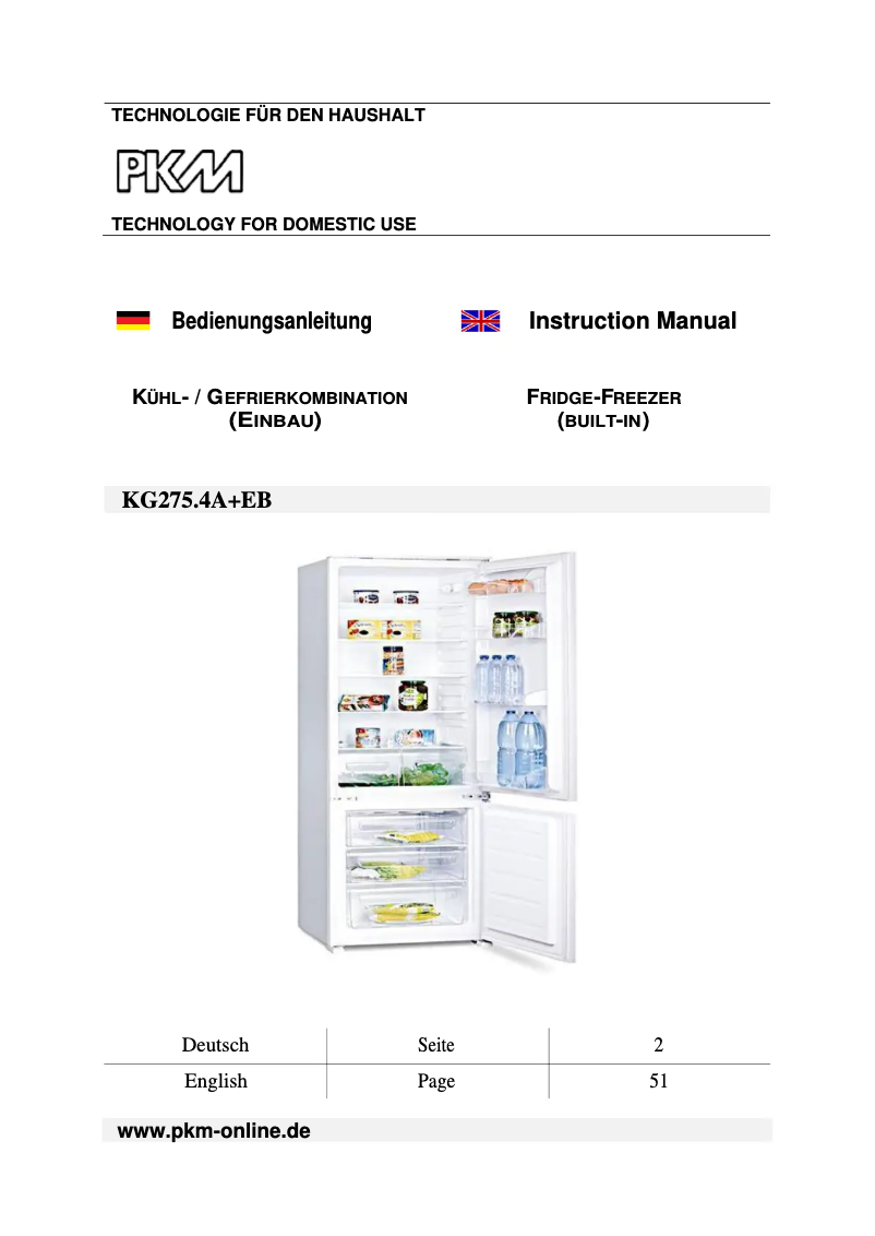 Image de la première page du manuel de l'appareil KG275.4A+EB