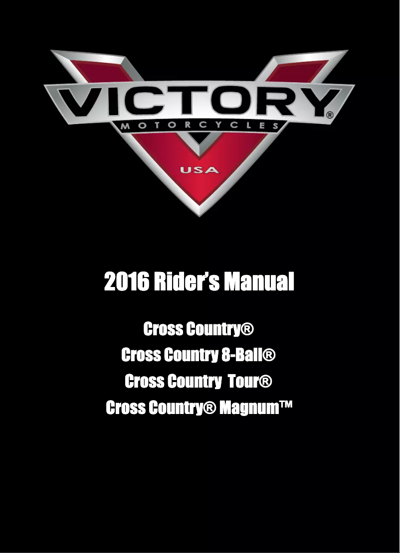 Page n°1 - Manuel utilisateur Victory Cross Country (2016)