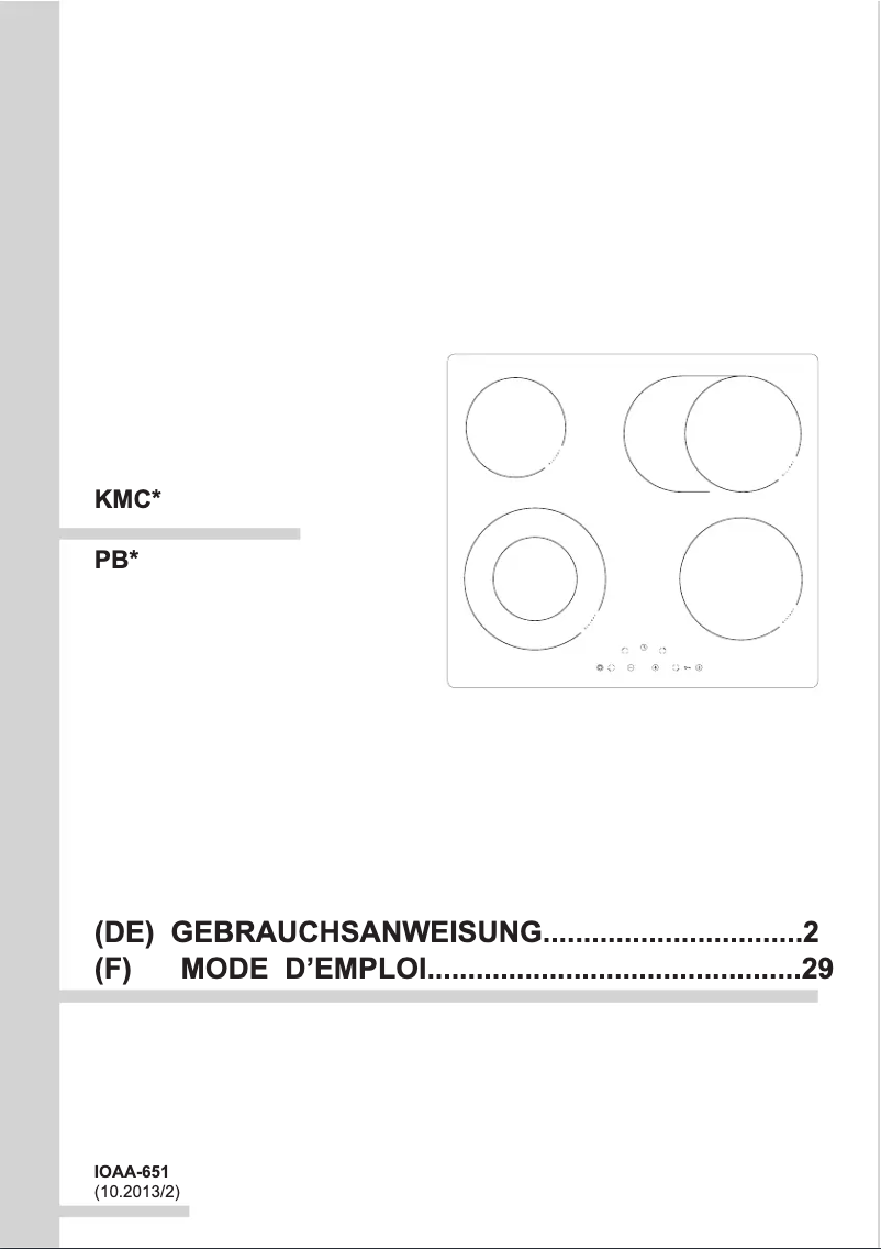 Page n°1 - Manuel utilisateur Amica KMC 13288 F