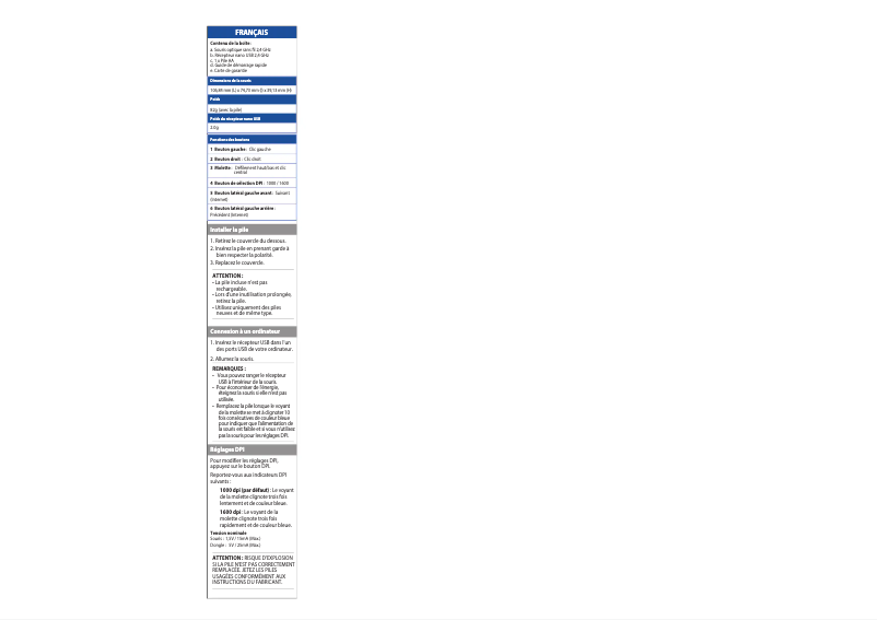 Image de la première page du manuel de l'appareil WT425