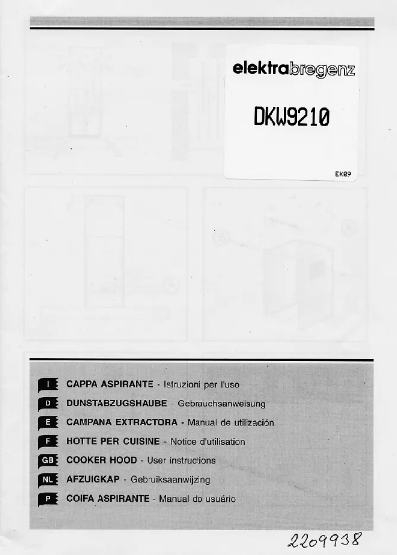 Página 1 del manual Manual de usuario Elektra Bregenz DKW 9210-1