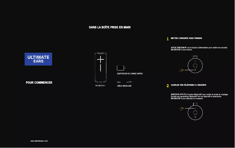 Page 1 de la notice Manuel utilisateur Ultimate Ears Megaboom 3