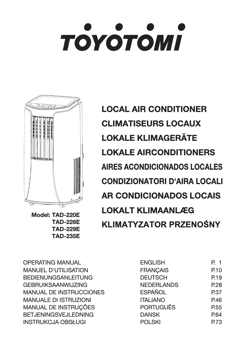 Page n°1 - Manuel utilisateur Toyotomi TAD-220E