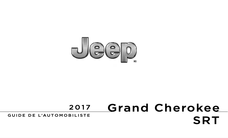 Image de la première page du manuel de l'appareil Grand Cherokee SRT (2017)