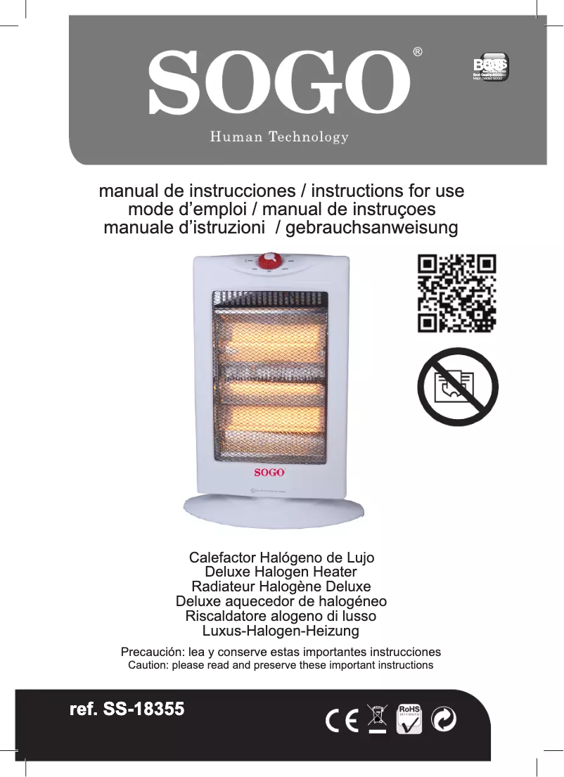 Page n°1 - Manuel utilisateur Sogo CAL-SS-18355