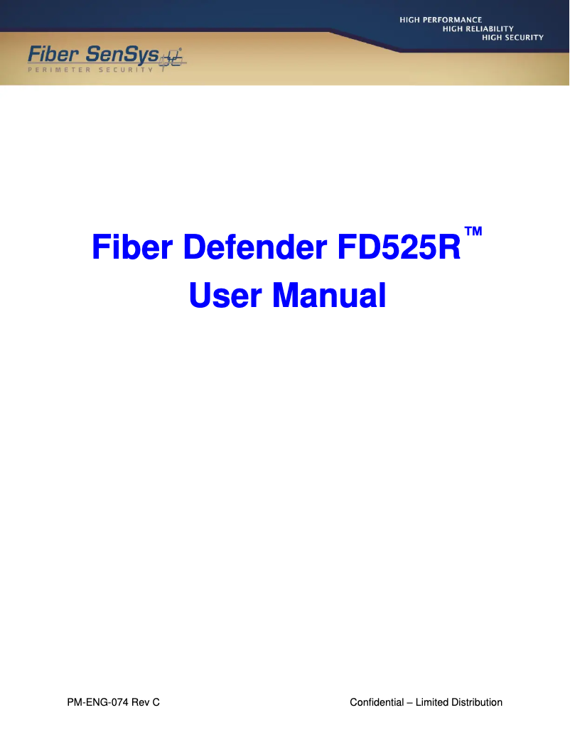 Página 1 del manual Manual de usuario Optex FD525R