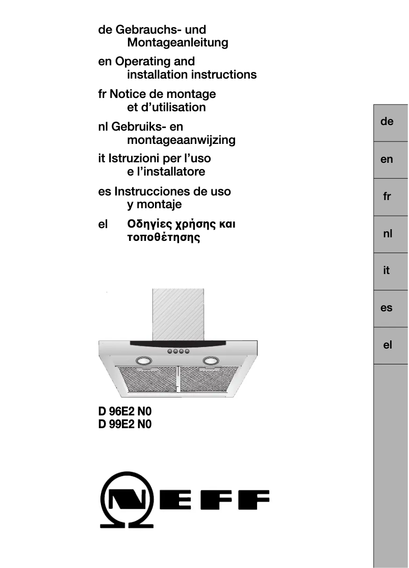 Image de la première page du manuel de l'appareil D99E2N0